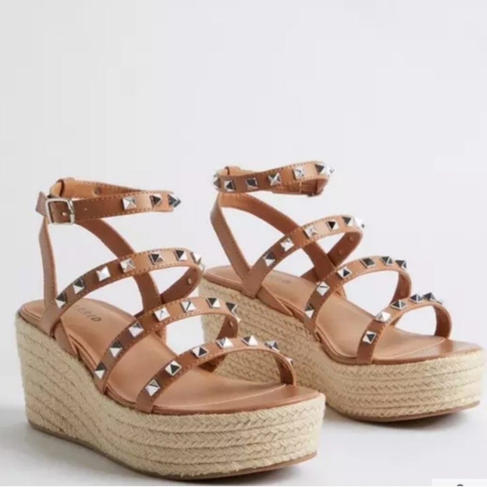 Torrid Studded Gladiator Tan Flatform Sandal